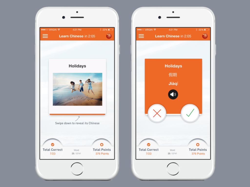 iPhone Mobile App Design for Language learning App