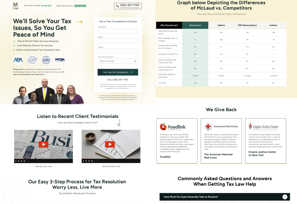 landing page development services
