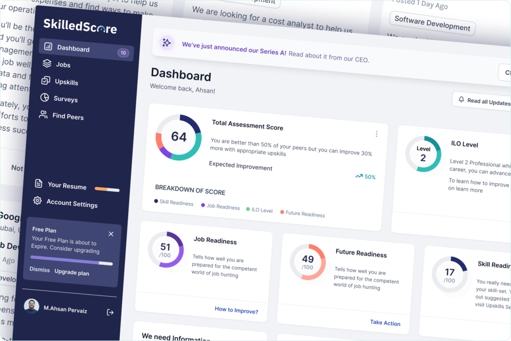 Redesign of SaaS Product SkilledScore