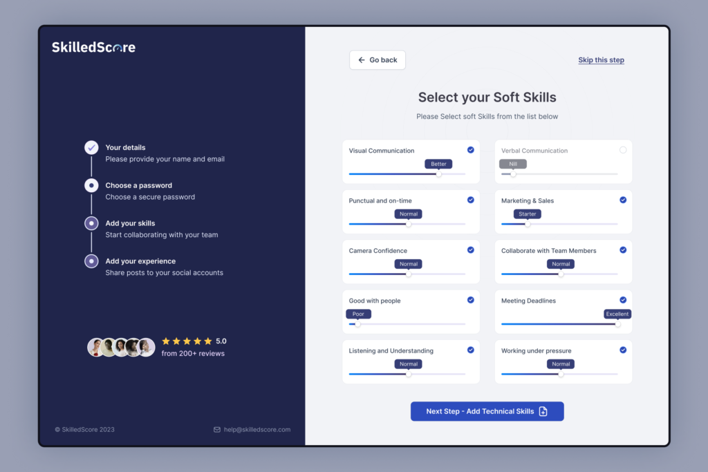 Skilledxcore dashboard design 