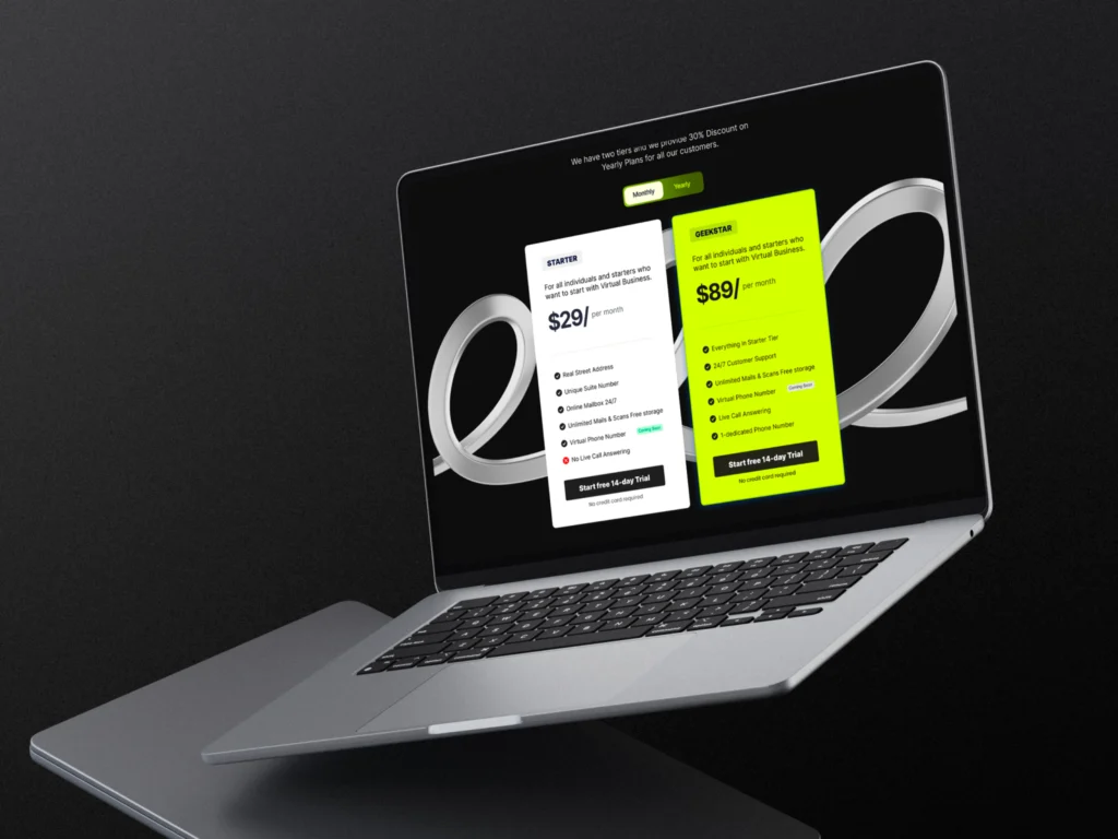 Mockup of Landing Page Design & Development