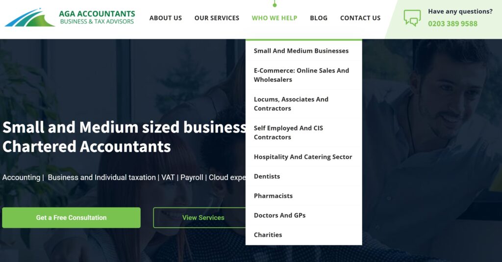 Information architecture issues in our client AGA accountants from UK SaaS UX Audit
