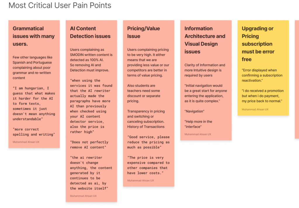 ux redesign and research for Smodin AI App