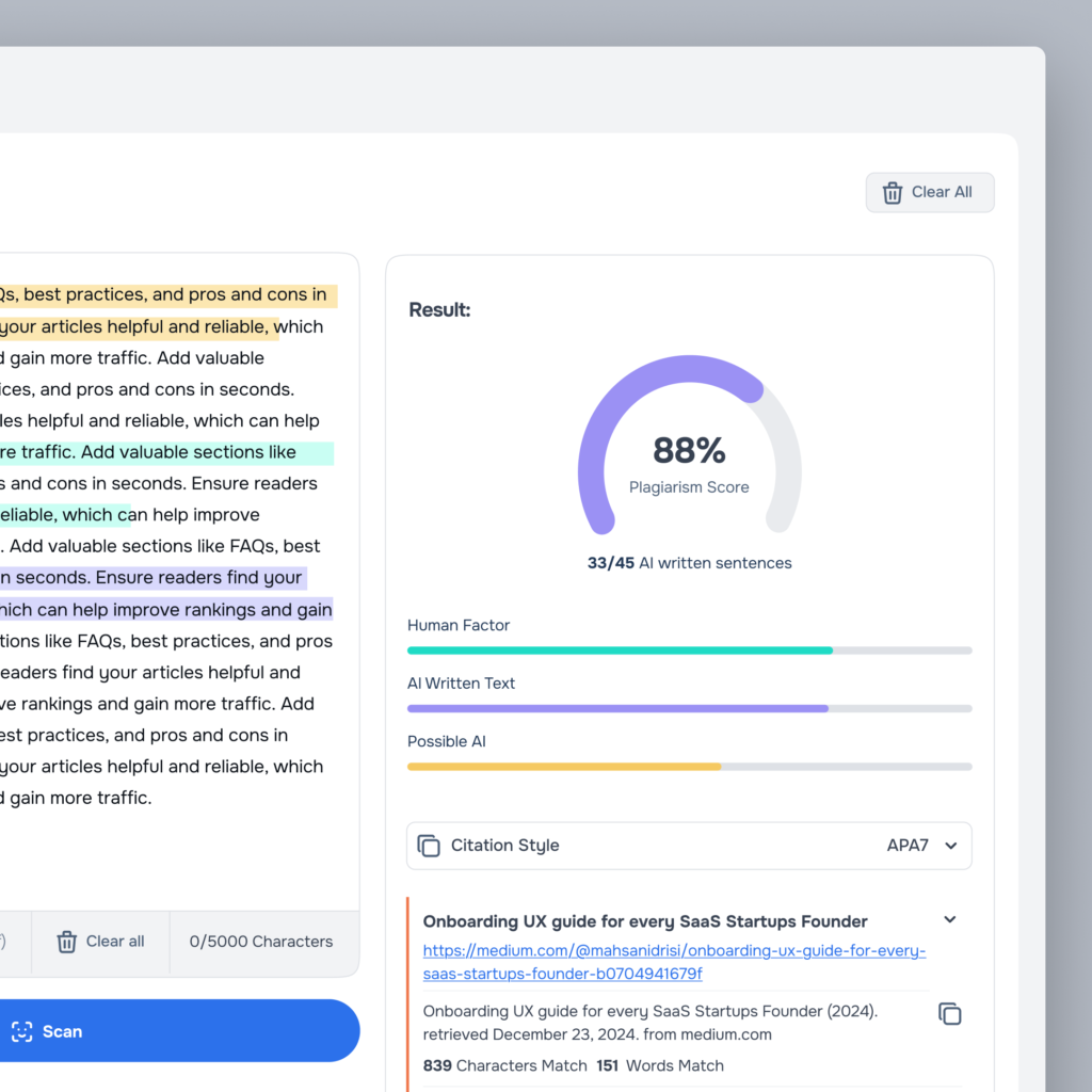 Smodin AI SaaS UX Design showing User's Mental Modal